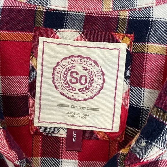 SO AUTHENTIC AMERICAN HERITAGE Red Casual Shirt L - Picture 9 of 11